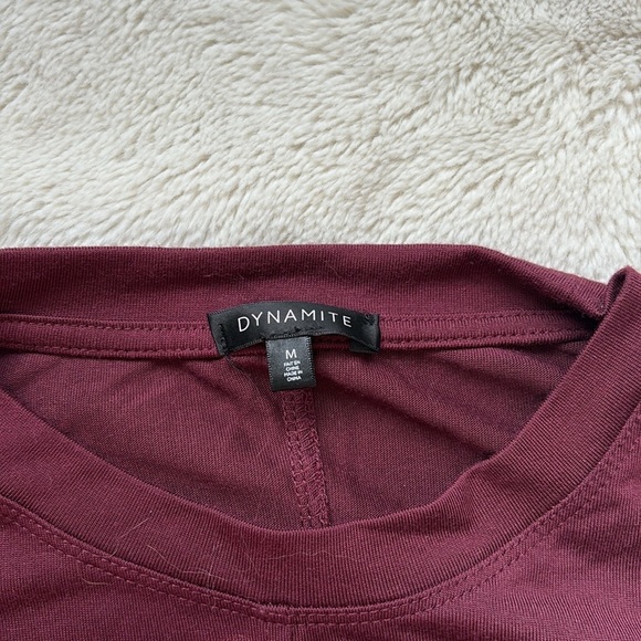 Dynamite Burgendy Long-Sleeved Size Medium Top - Picture 2 of 5